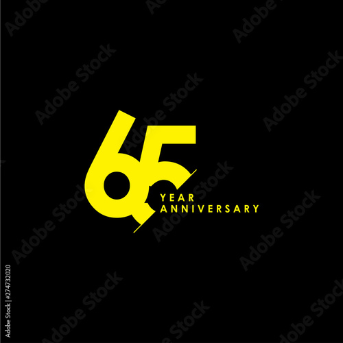 65 Years Anniversary Vector Template Design Illustration