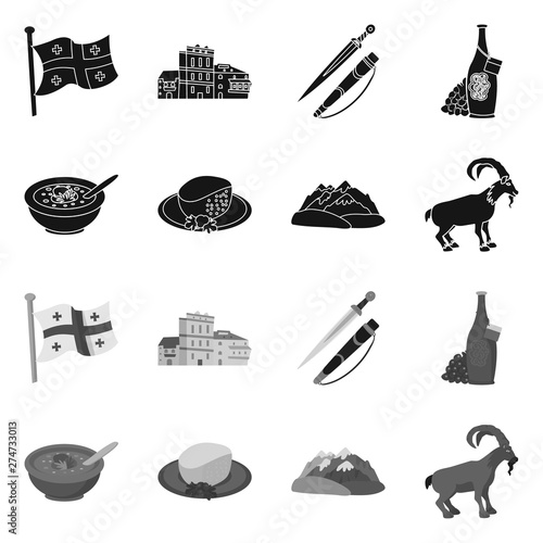 Vector illustration of culture and sightseeing icon. Set of culture and originality stock vector illustration.