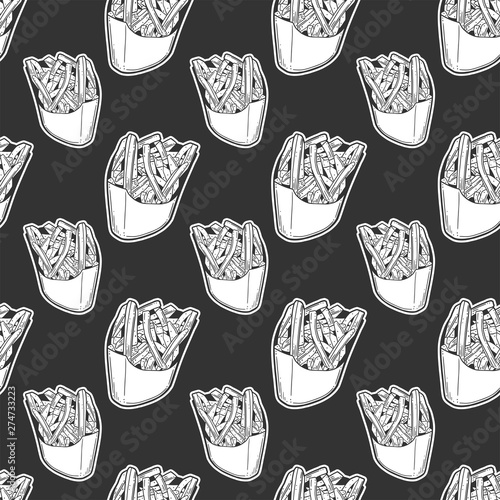 Wallpaper Mural French fries. Vector concept in doodle and sketch style. Hand drawn illustration for printing on T-shirts, postcards. Torontodigital.ca