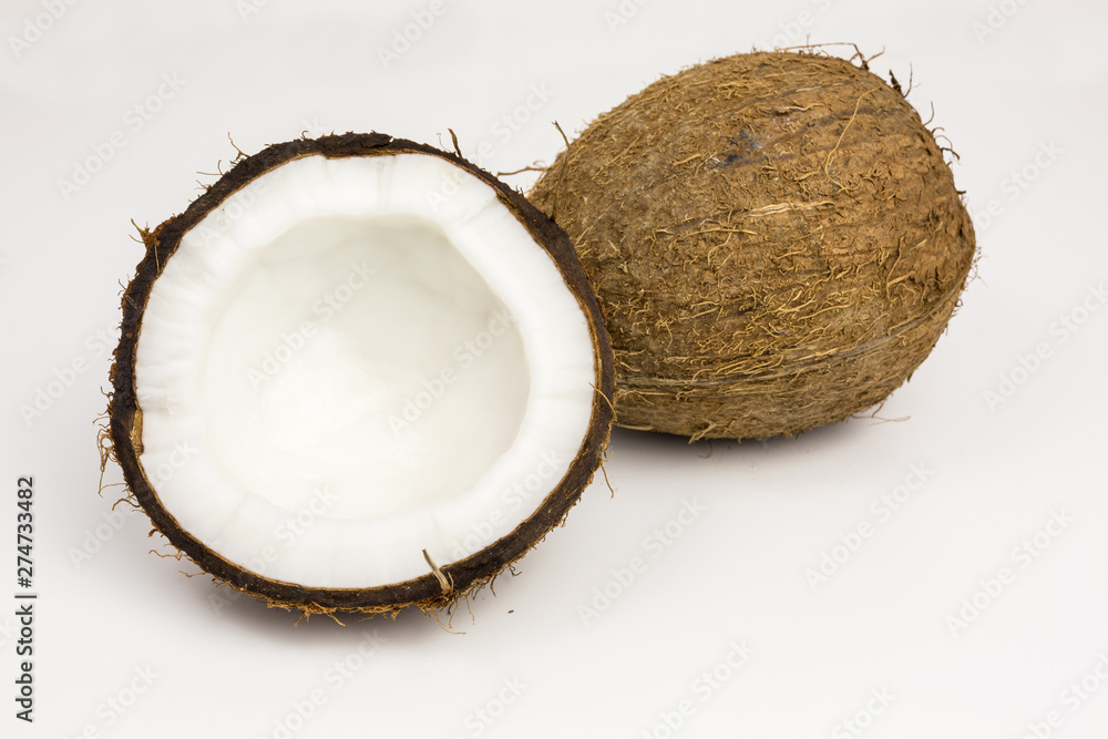 fresh coconut half with whole coconut fresh coconut half with whole coconut