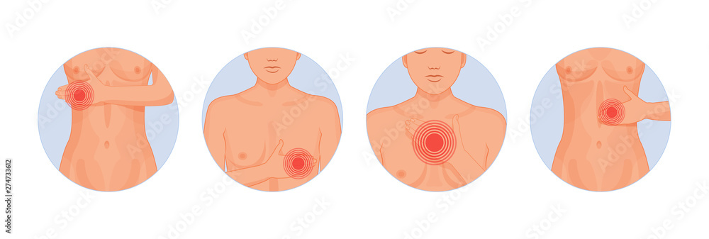 Woman body girl parts physical injury flat cartoon vector. Woman body girl parts physical injury flat cartoon vector.