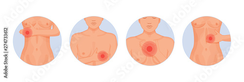 Woman body girl parts physical injury flat cartoon vector. photo