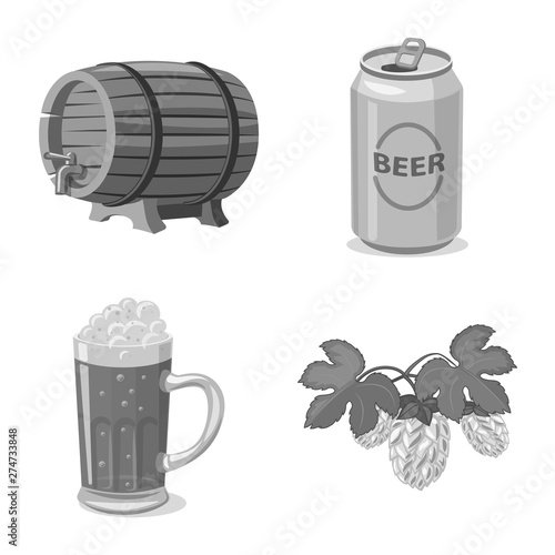 Vector illustration of pub and bar symbol. Collection of pub and interior stock vector illustration.