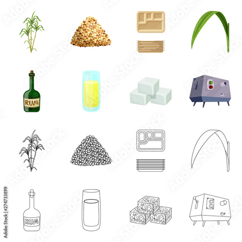 Isolated object of farm and agriculture sign. Collection of farm and technology vector icon for stock.