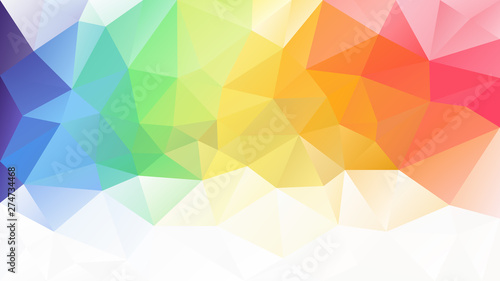 vector abstract irregular polygon background - triangle low poly pattern - light pastel full spectrum multi color rainbow photo