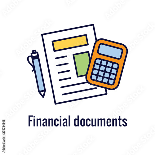 Accountant or Accounting Icon Set w money, accounting & similar concept