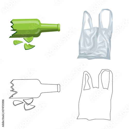 Vector design of dump and sort symbol. Set of dump and junk stock symbol for web.