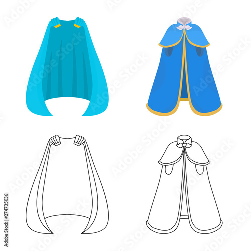 Vector design of material and clothing icon. Set of material and garment stock symbol for web.