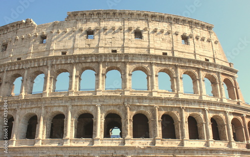 Colosseum in Rome - Flavian Amphitheatre closeup, Italy, Europe.