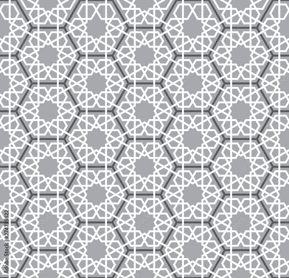 Oriental seamless vector pattern. Arabic geometric ornament for background