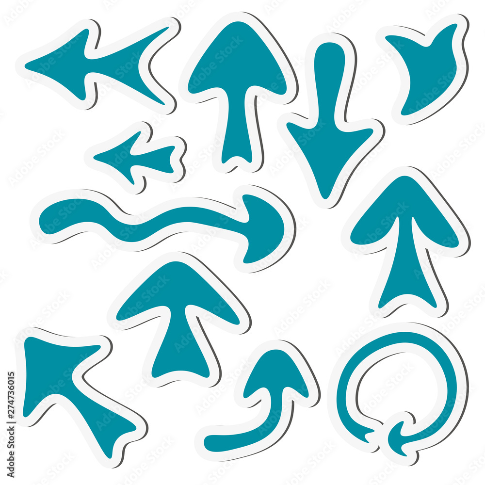 Sticker arrow set isolated on a white background Sticker arrow set isolated on a white background