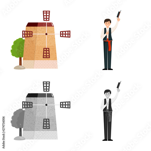 Vector design of and historic logo. Collection of and country stock symbol for web.