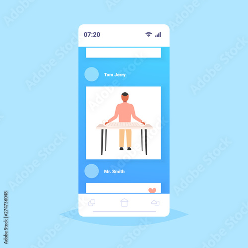 man architect working with blueprint african american engineer drafting new building model urban panning project concept smartphone screen online mobile application full length