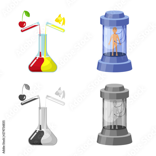 Isolated object of test and synthetic sign. Set of test and laboratory vector icon for stock.