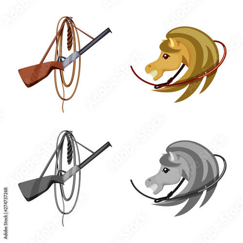 Vector design of texas and history icon. Set of texas and culture stock vector illustration.