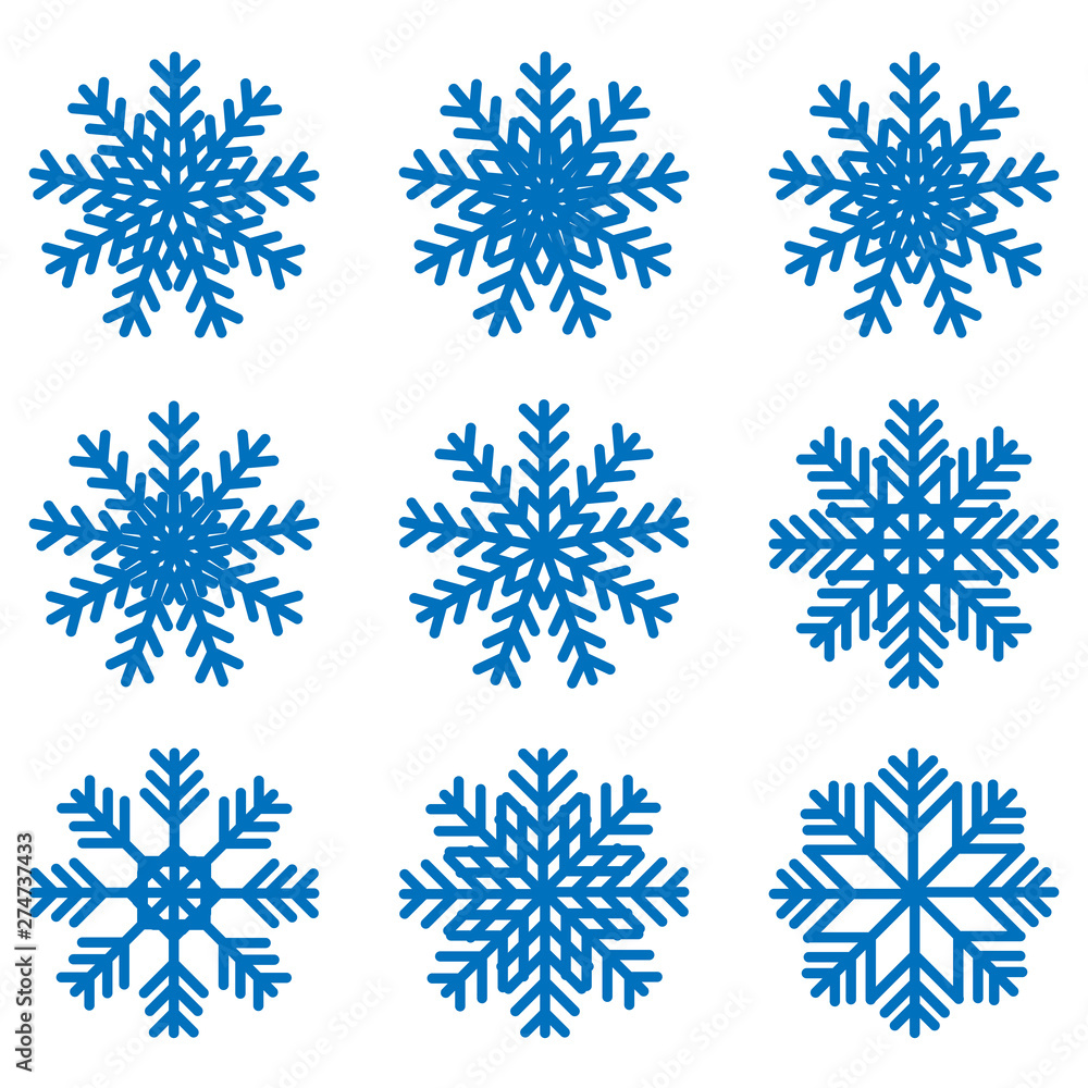 Snowflake icons kit. Snowflake icons kit.