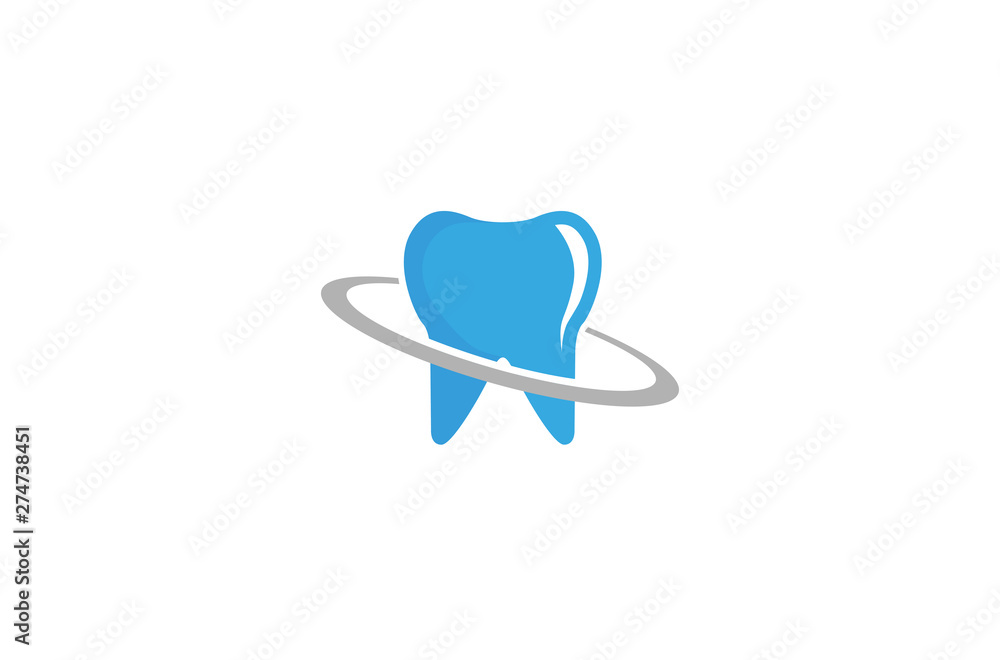 Creative Planet Dental Circle Logo Design Vector Symbol Illustration