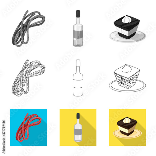 Vector design of traditional and tour logo. Set of traditional and landmarks stock vector illustration.