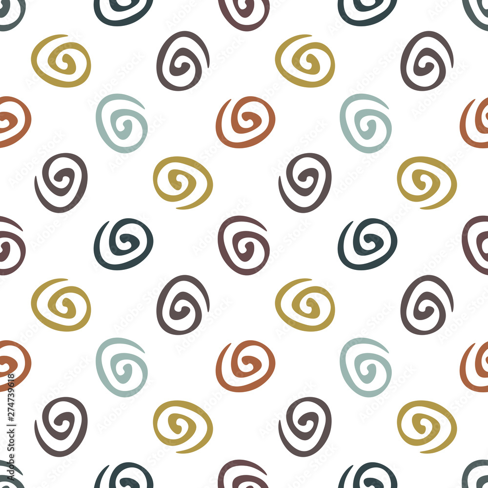 Swirl seamless geometric pattern. Seamless abstract spiral geometrical background. Infinity geometric pattern. Vector illustration.