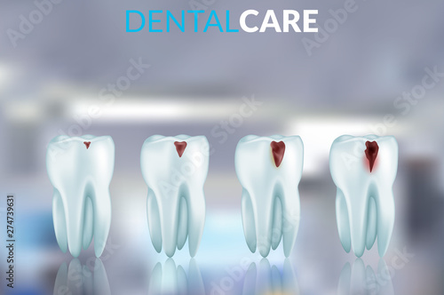 Abstract vector dental illustration of teeth