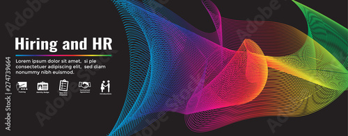 HR and Hiring Process icon set & Web Header Banner
