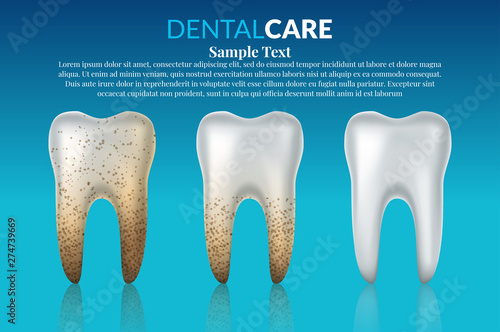 Abstract vector dental illustration of teeth