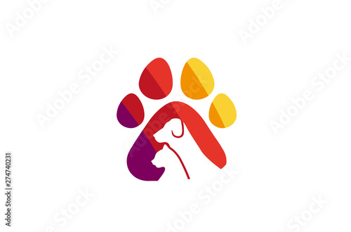 Creative Pet Paw Logo Design Vector Symbol Illustration