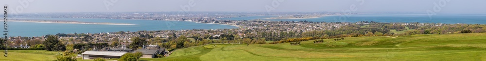 Panorama of Sutton village and golf club in Howth