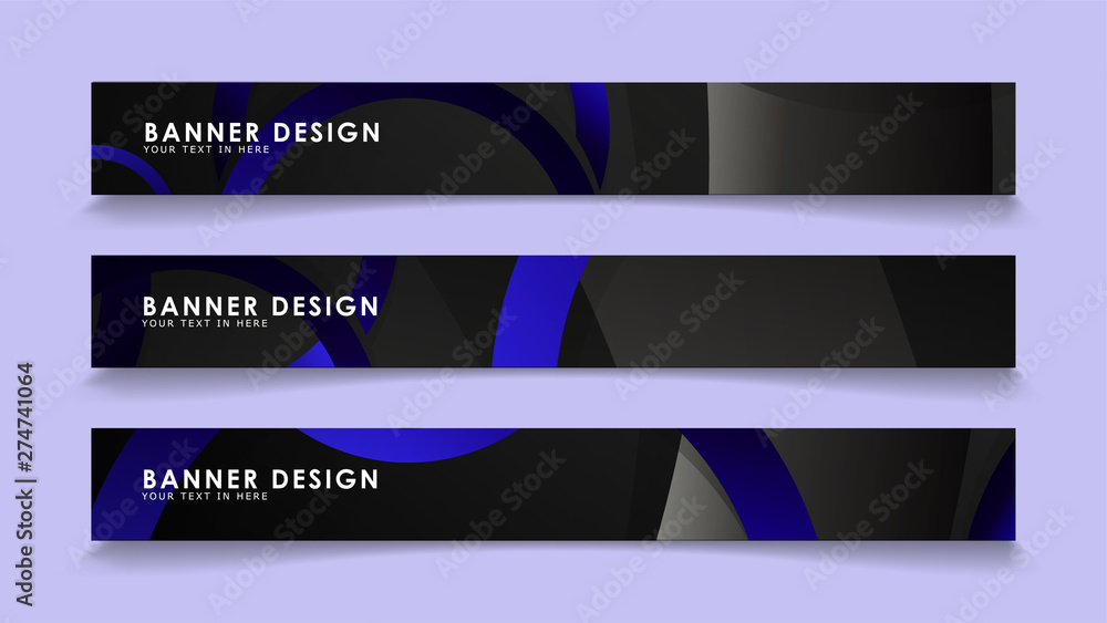 Set rectangular vector banners with background of dark blue circles Set rectangular vector banners with background of dark blue circles