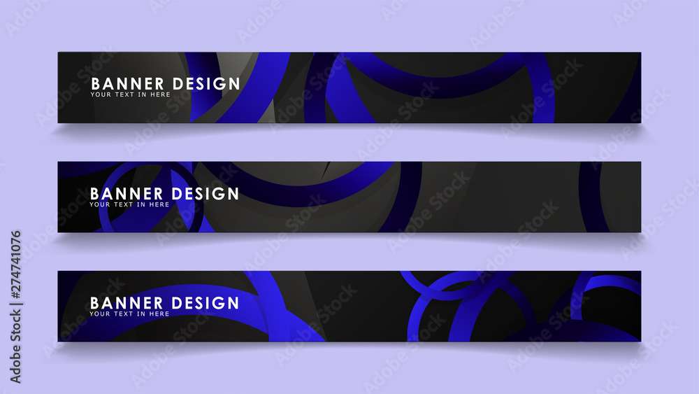 Set rectangular vector banners with background of dark blue circles Set rectangular vector banners with background of dark blue circles