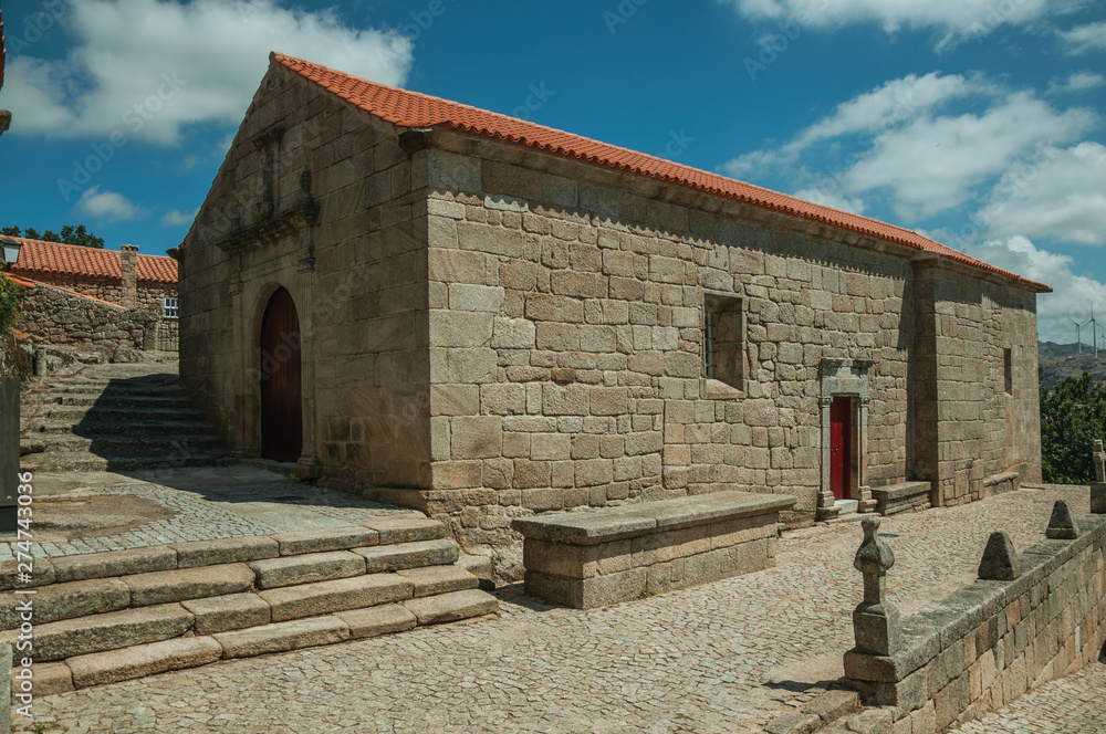 Gothic chapel made of stone with staircase