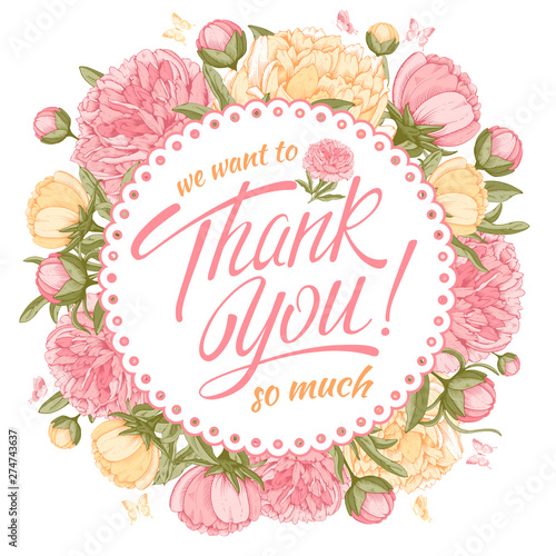 Thank you message with peony