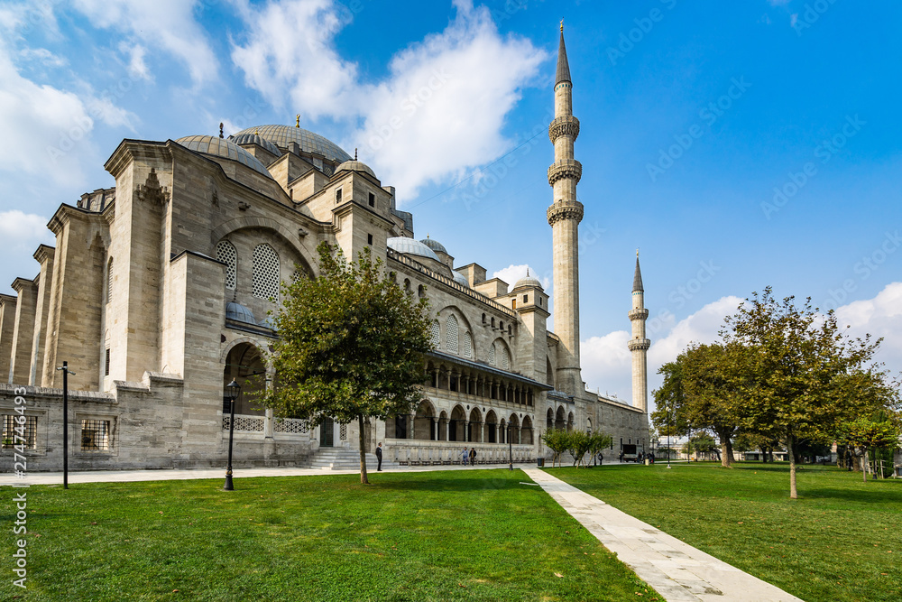 The Suleymaniye Mosque is the second largest mosque in Istanbul. It was commissioned by Suleiman the Magnificent in 1550.