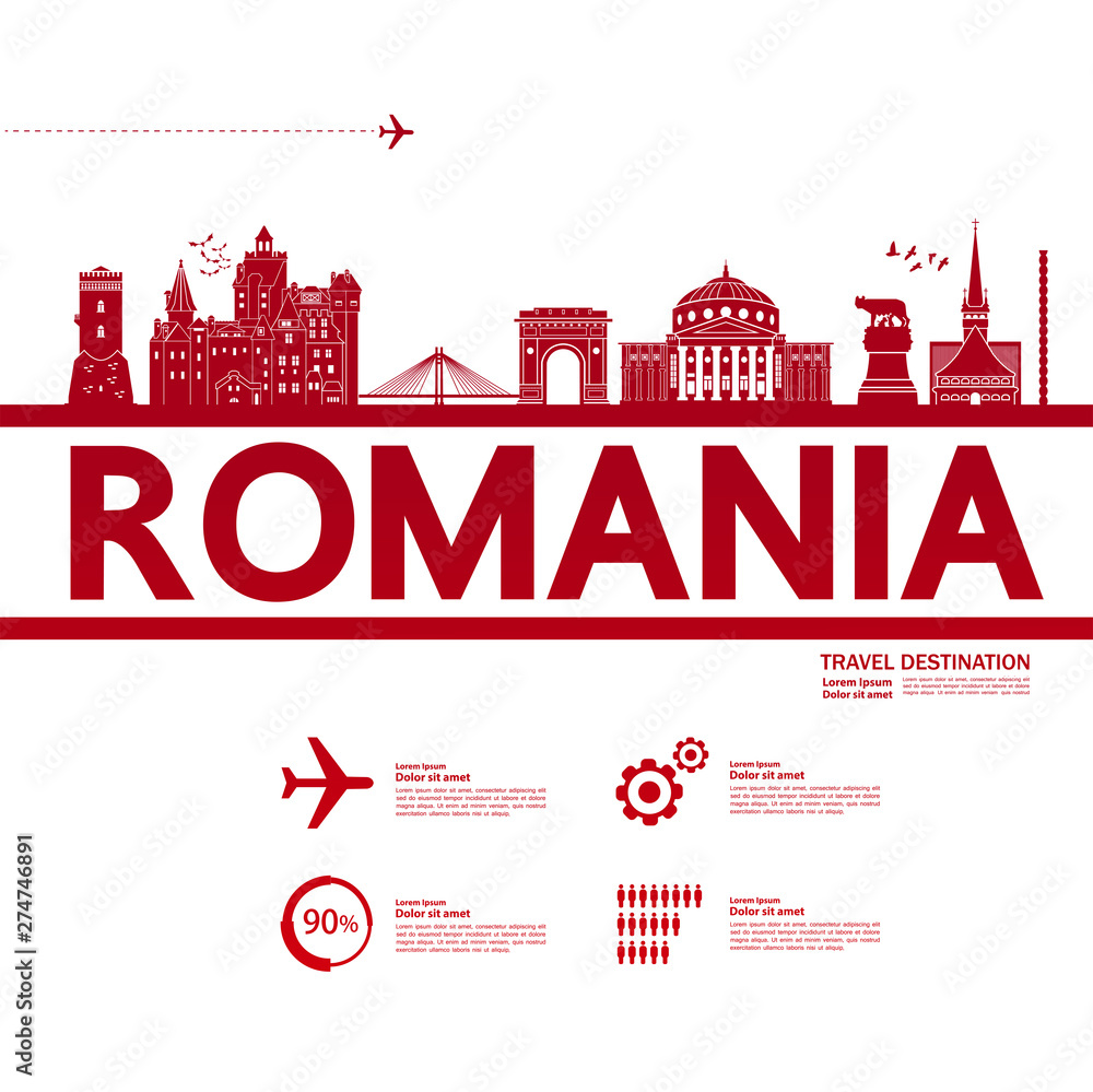 Romania travel destination vector illustration.