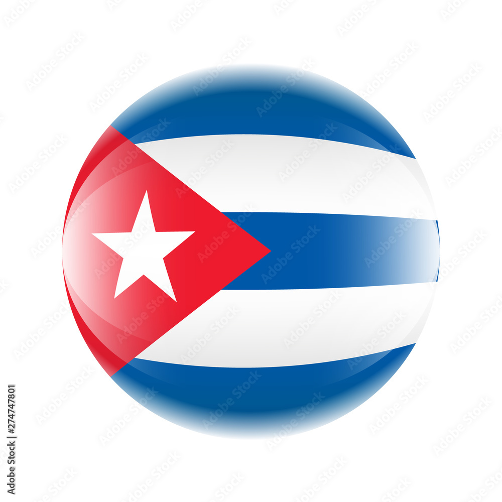 Cuba flag icon in the form of a ball. Vector eps 10 Cuba flag icon in the form of a ball. Vector eps 10