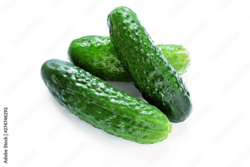 fresh cucumbers isolated on white background fresh cucumbers isolated on white background