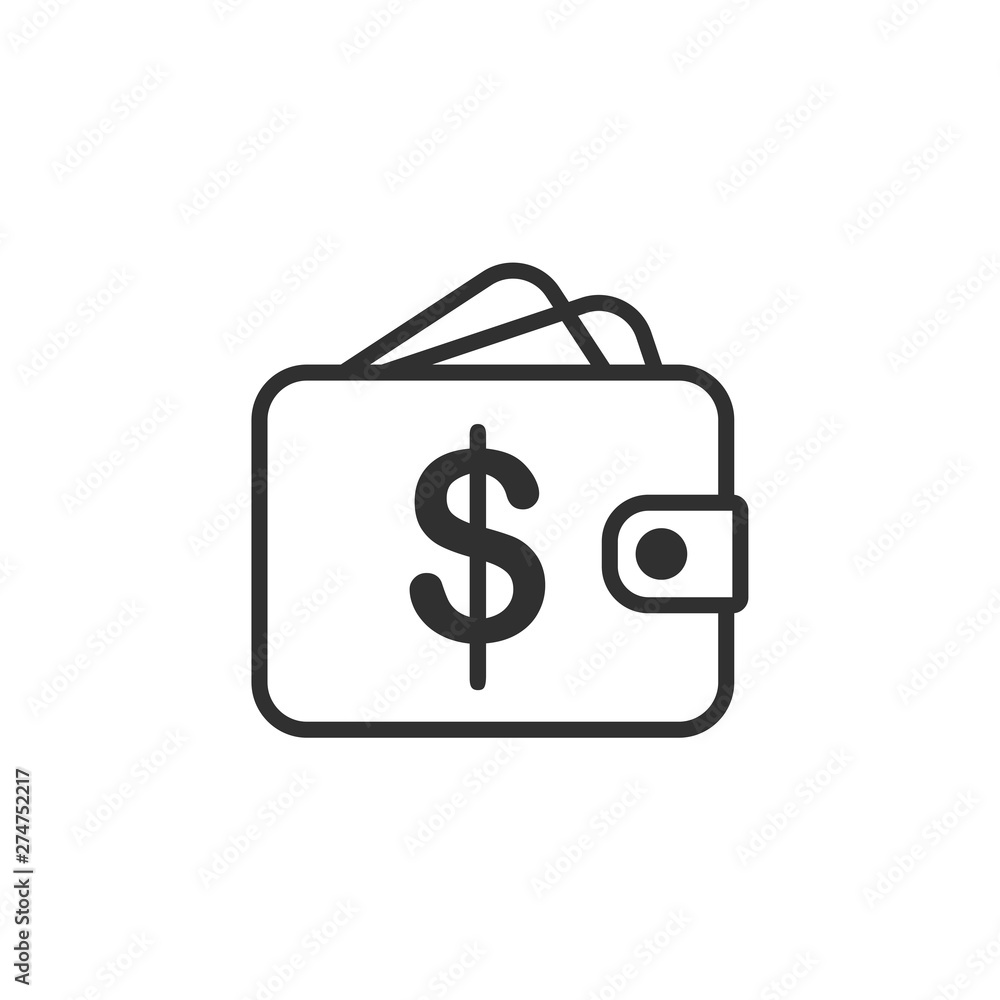 Wallet icon template black color editable. Cash savings symbol Flat vector sign isolated on white background. Simple logo vector illustration for graphic and web design. Wallet icon template black color editable. Cash savings symbol Flat vector sign isolated on white background. Simple logo vector illustration for graphic and web design.