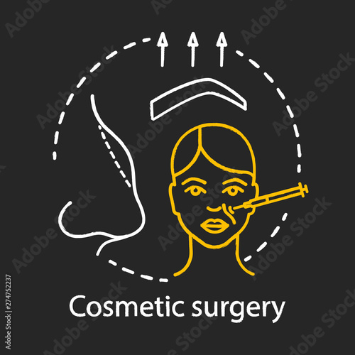 Cosmetic surgery chalk icon