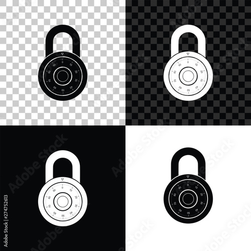 Safe combination lock wheel icon isolated on black, white and transparent background. Combination Padlock. Protection concept. Password sign. Vector Illustration
