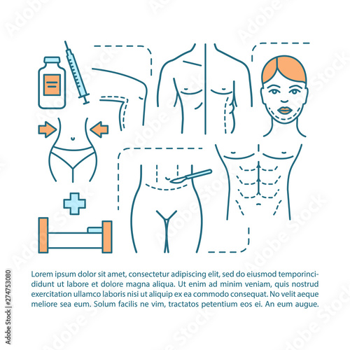 Aesthetic cosmetic surgery article page vector template