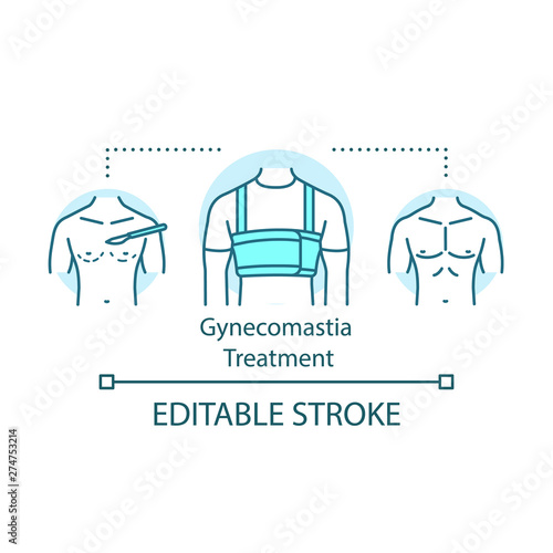 Gynecomastia treatment concept icon