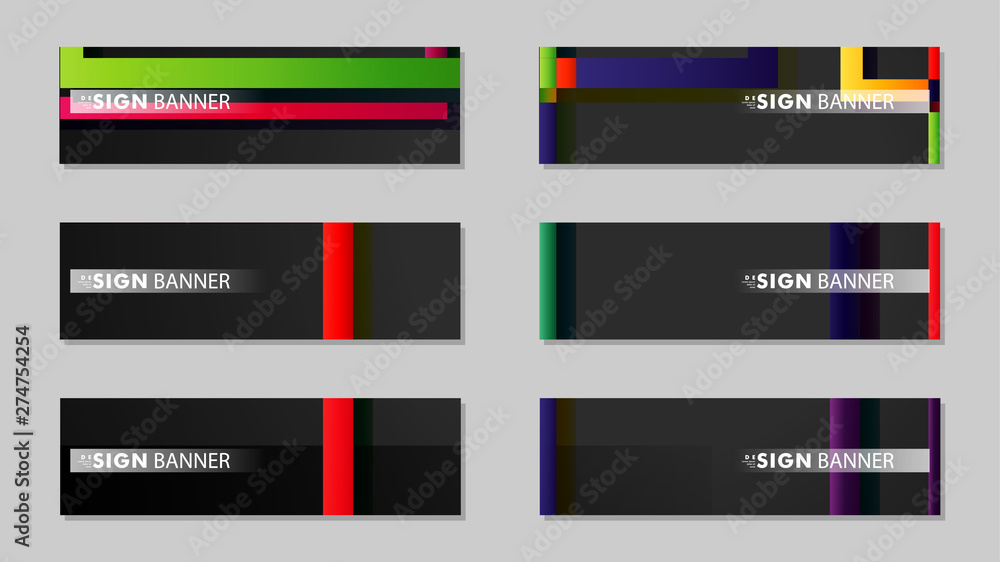 Fototapeta premium square banner vector collection. colorful brights gradient