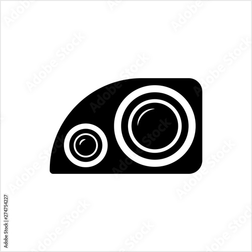 Car Headlight Icon, Car Head Light Icon
