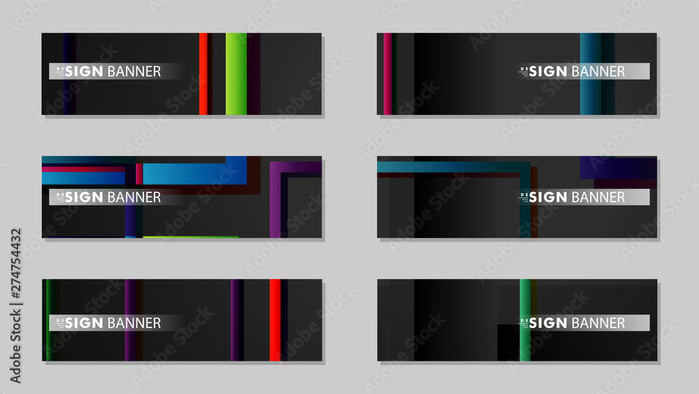 Fototapeta premium square banner vector collection. colorful brights gradient