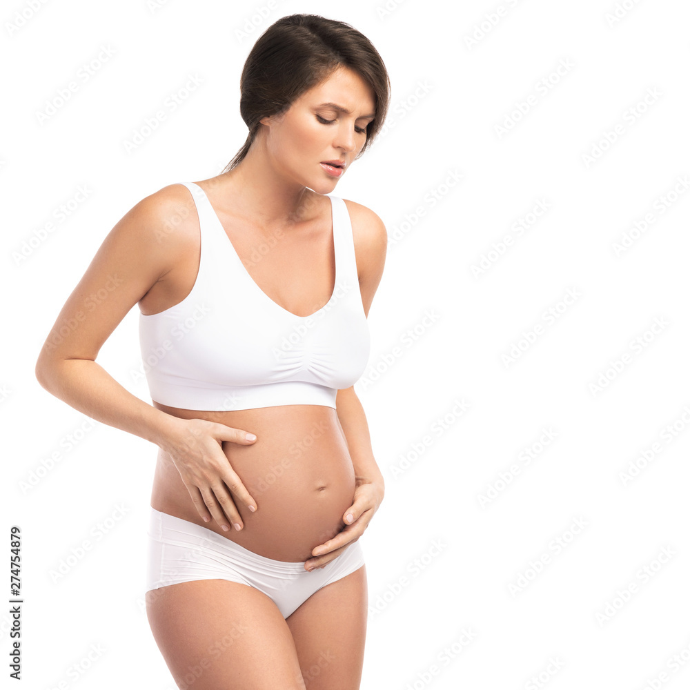 Pregnant woman has pain in her stomach Pregnant woman has pain in her stomach