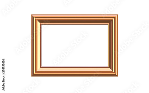 wooden frame isolated on white background