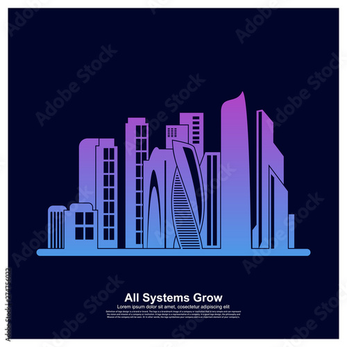 Modern City skyline . city silhouette. vector illustration in flat design. Vector silhouettes of the worlds city skylines