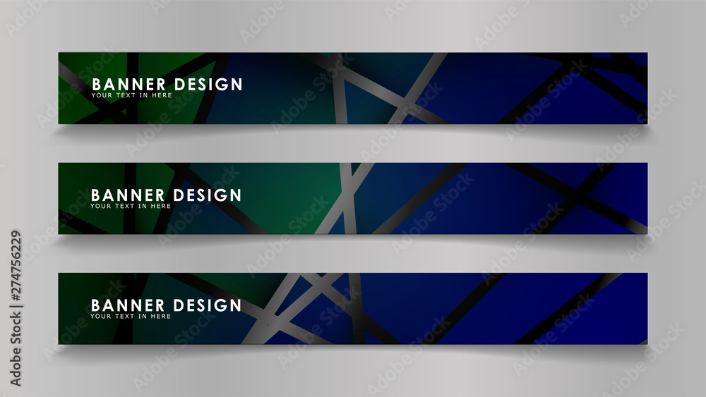 Fototapeta premium Abstract vector banners with geometric backgrounds in color gradients