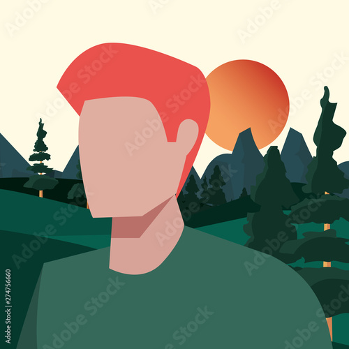 man character in the park outdoor