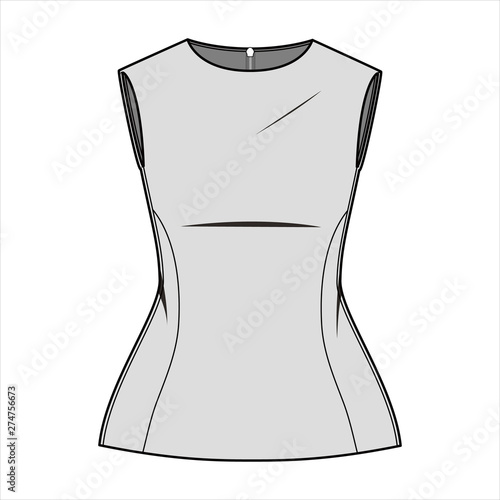DRESS fashion flat sketch template